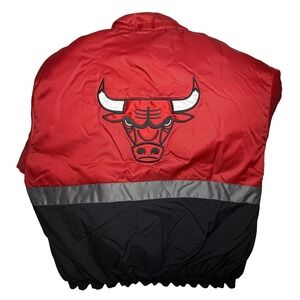 Vintage Chicago Bulls Jacket Mens Large Red Black NBA Basketball Starter 90s